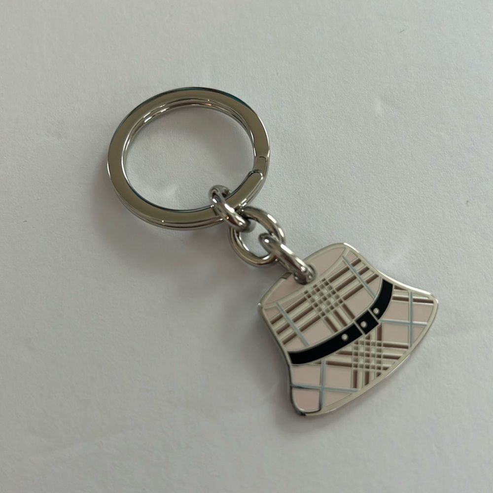 NWOT Vintage BURBERRY Nova Check Hat 
Keychain Fob Purse Charm